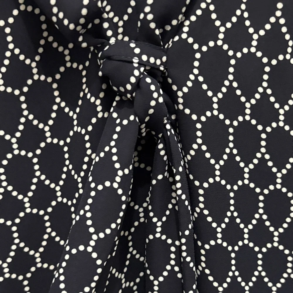 Adrianna Papell Navy Geometric Shirt - Picture 3 of 7